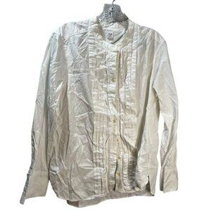 Cotton Jewel Pintuck Shirt Optic White‎ Large by GAP